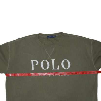 Polo Ralph Lauren Womens Khaki Green XL Sweatshirt Crew Neck Pullover