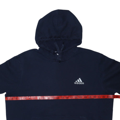 Adidas Mens Blue Pullover Hoodie L Regular Fit Fleece Sweatshirt
