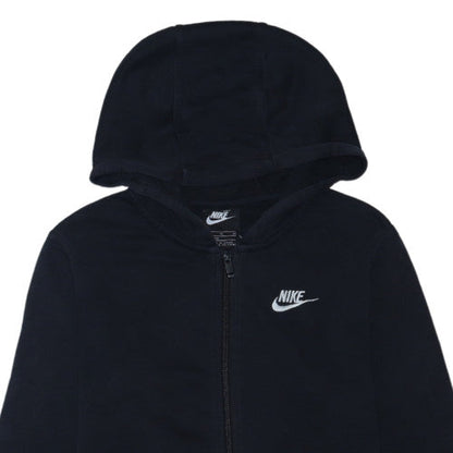 Nike Boys Black Full Zip Hoodie XL 158-170cm Fleece Lined Casual Top