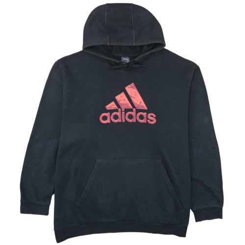 Adidas Men's Black 4XL Pullover Hoodie with Red Logo
