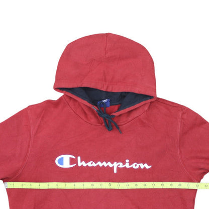 Champion Men's Red Pullover Hoodie Medium Fleece Sweatshirt