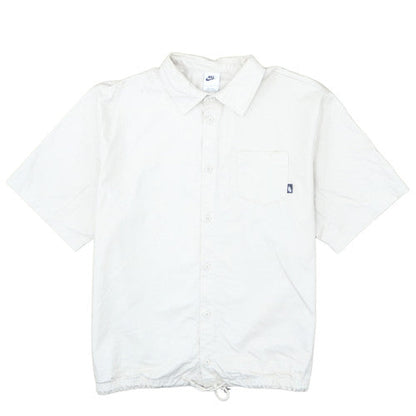 Nike Men's White Cotton Short Sleeve Button-Up Shirt Size L