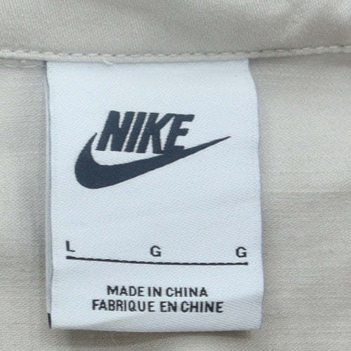 Nike Men's White Cotton Short Sleeve Button-Up Shirt Size L