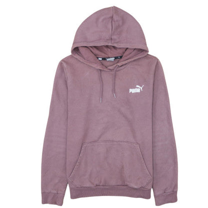 Puma Women's Mauve Pullover Hoodie Size M Embroidered Logo Cotton Blend