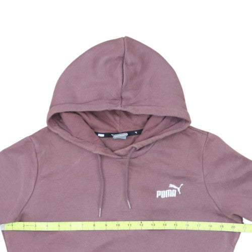 Puma Women's Mauve Pullover Hoodie Size M Embroidered Logo Cotton Blend