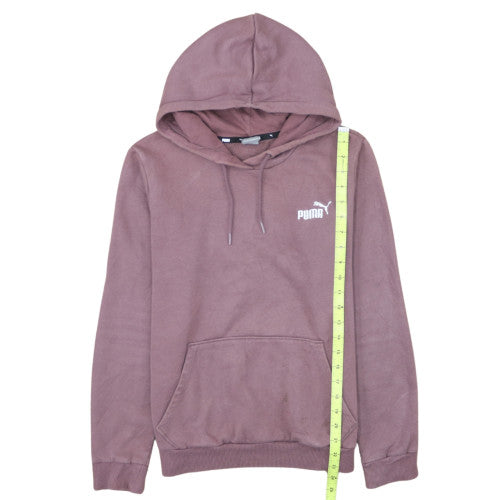 Puma Women's Mauve Pullover Hoodie Size M Embroidered Logo Cotton Blend