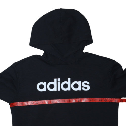 Adidas Mens Black XS Pullover Hoodie Embroidered Logo Lightweight