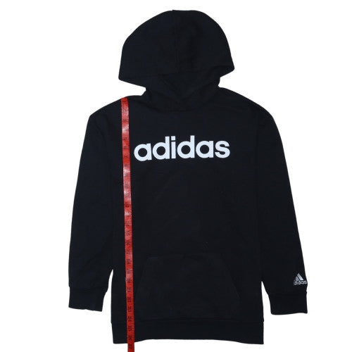 Adidas Mens Black XS Pullover Hoodie Embroidered Logo Lightweight