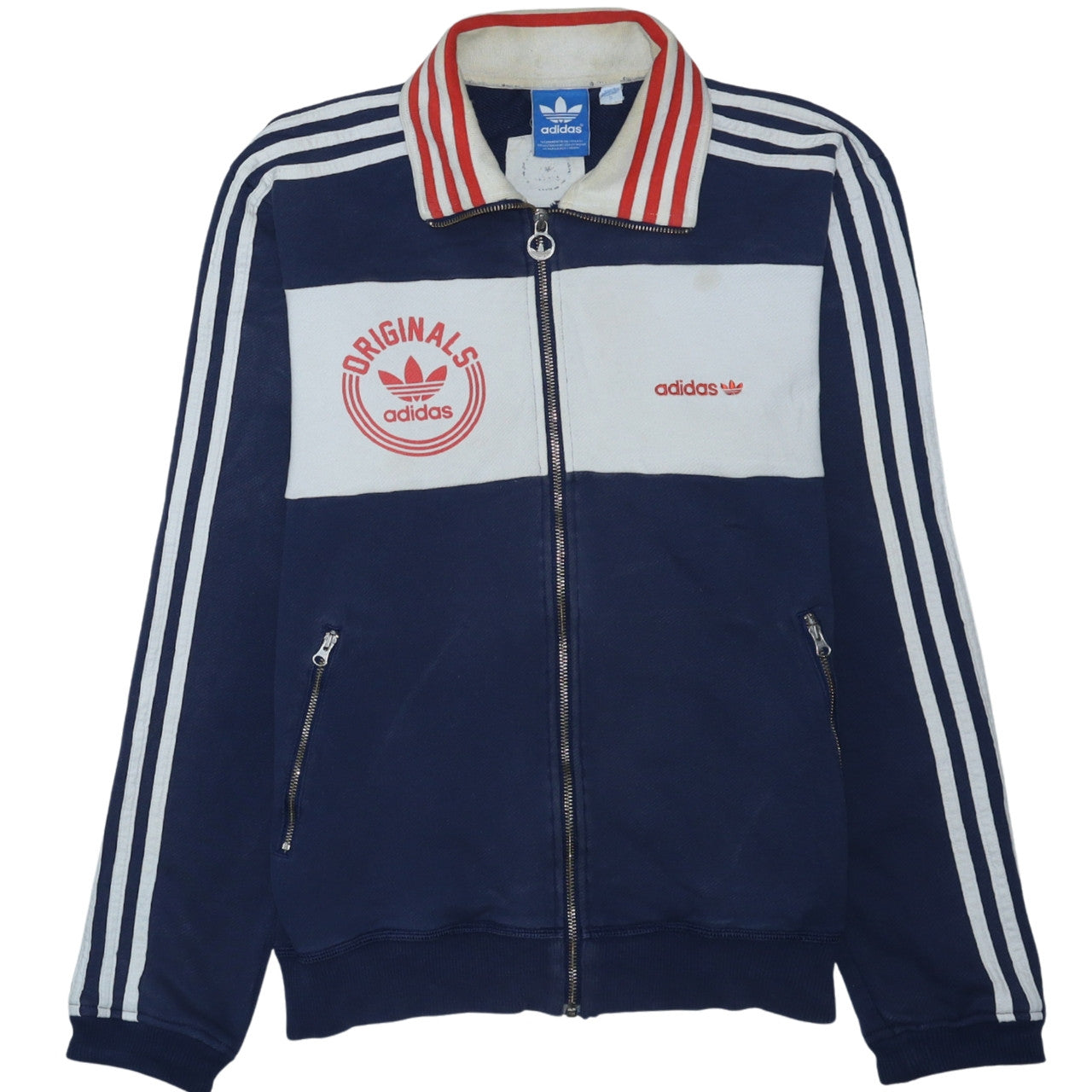 Adidas Originals Men's Navy Blue Full Zip Sweatshirt Small