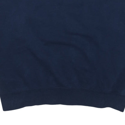 Nike Women's Navy Blue Pullover Sweatshirt L Athletic Logo Cotton Blend