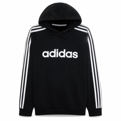 Adidas Men’s Black Pullover Hoodie M Logo 3-Stripes Sportswear