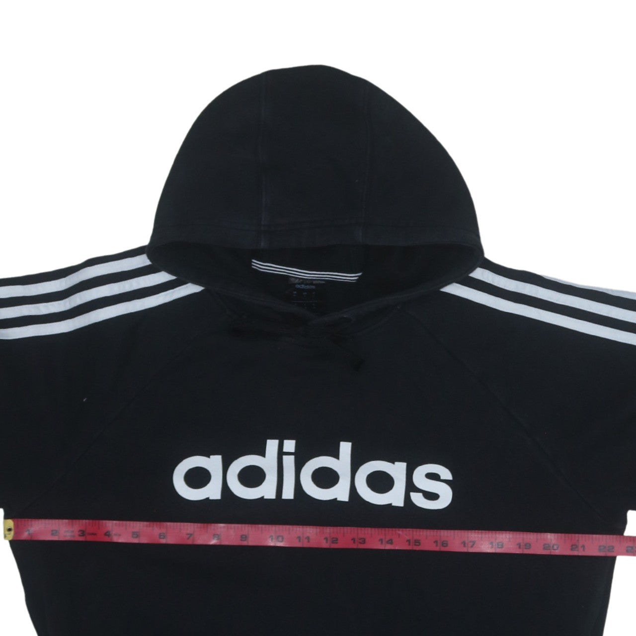 Adidas Men’s Black Pullover Hoodie M Logo 3-Stripes Sportswear