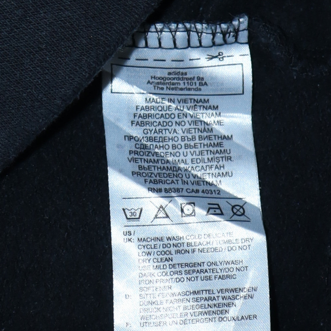 Adidas Men’s Black Pullover Hoodie M Logo 3-Stripes Sportswear