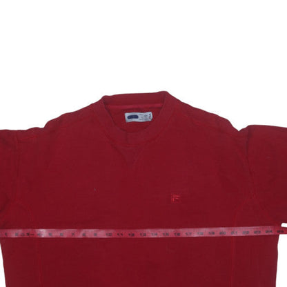 Fila Mens Red Crew Neck Sweatshirt L Classic Cotton