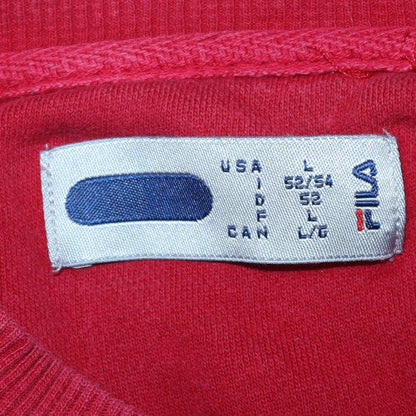 Fila Mens Red Crew Neck Sweatshirt L Classic Cotton