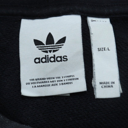 Adidas Men's Black Pullover Hoodie L Logo Sports Cotton