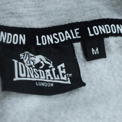 Lonsdale London Men's Grey Pullover Hoodie Size M Classic Logo Sweatshirt