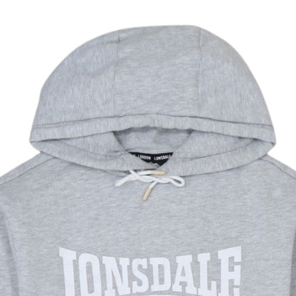 Lonsdale London Men's Grey Pullover Hoodie Size M Classic Logo Sweatshirt