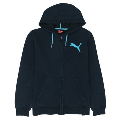 Puma Men’s Blue Full Zip Hoodie Size L Sportswear Fleece