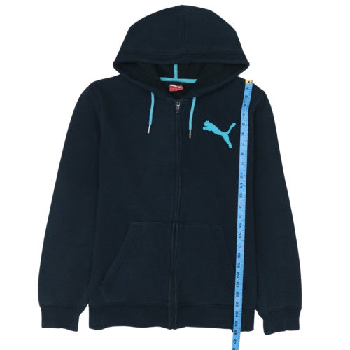 Puma Men’s Blue Full Zip Hoodie Size L Sportswear Fleece