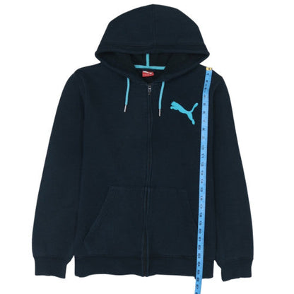 Puma Men’s Blue Full Zip Hoodie Size L Sportswear Fleece