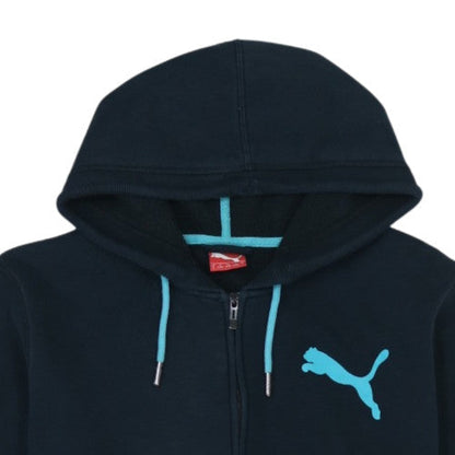 Puma Men’s Blue Full Zip Hoodie Size L Sportswear Fleece