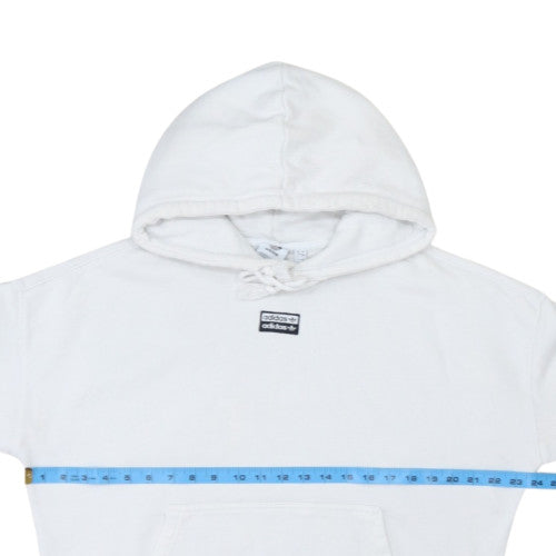 Adidas Womens White Hoodie Size 8 Pullover Cotton Blend Sweatshirt