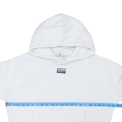 Adidas Womens White Hoodie Size 8 Pullover Cotton Blend Sweatshirt