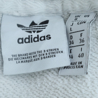 Adidas Womens White Hoodie Size 8 Pullover Cotton Blend Sweatshirt