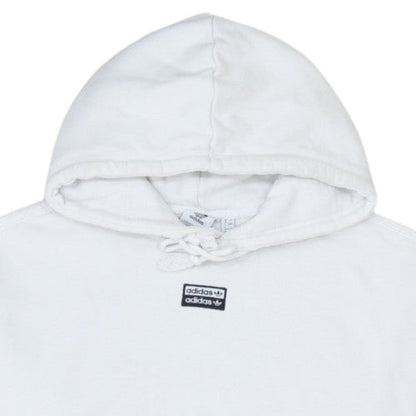 Adidas Womens White Hoodie Size 8 Pullover Cotton Blend Sweatshirt