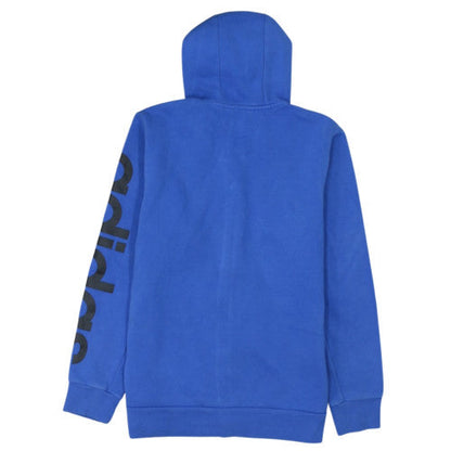 Adidas Men Blue Full Zip Hoodie L Regular Fit Sports Fleece
