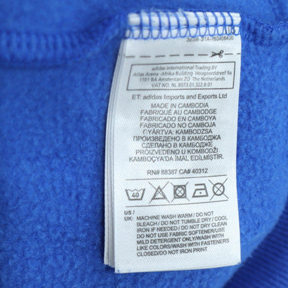 Adidas Men Blue Full Zip Hoodie L Regular Fit Sports Fleece