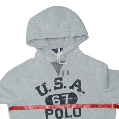Polo Ralph Lauren Womens Grey Pullover Hoodie Size S Classic USA 67 Design