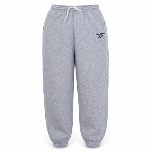 Reebok Womens Grey S Fleece Sweatpants Elastic Waist Joggers