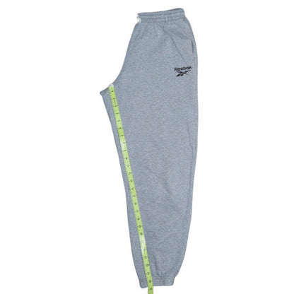 Reebok Womens Grey S Fleece Sweatpants Elastic Waist Joggers