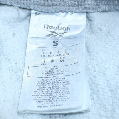 Reebok Womens Grey S Fleece Sweatpants Elastic Waist Joggers