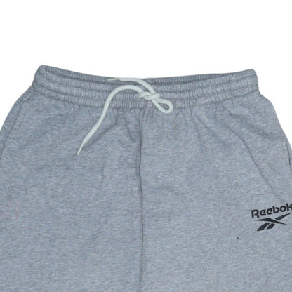 Reebok Womens Grey S Fleece Sweatpants Elastic Waist Joggers