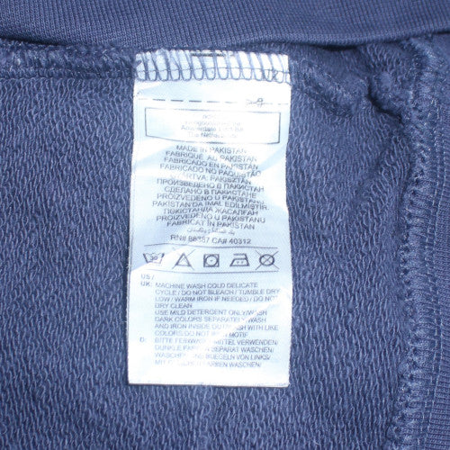 Adidas Men's Navy Blue Crew Neck Sweatshirt L Logo Graphics Cotton Blend