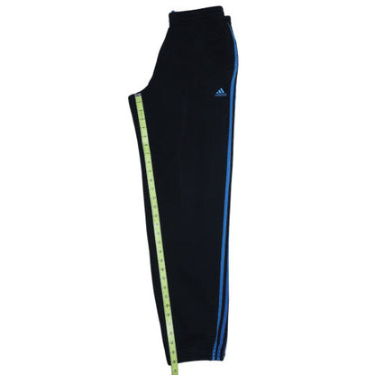 Adidas Men’s Black XL Sweatpants with Blue Stripe Detail