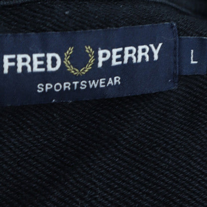Fred Perry Men's Black Large Crew Neck Pullover Sweatshirt