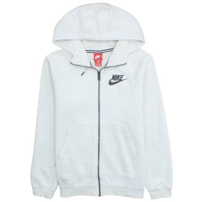 Nike Men's White Full Zip Fleece Hoodie M Regular Winter Sportswear
