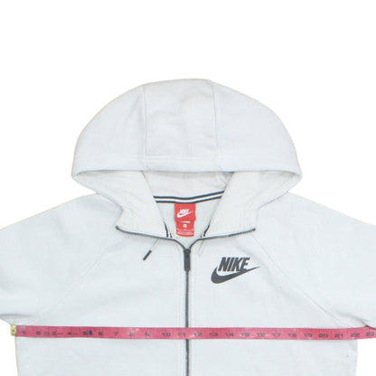 Nike Men's White Full Zip Fleece Hoodie M Regular Winter Sportswear