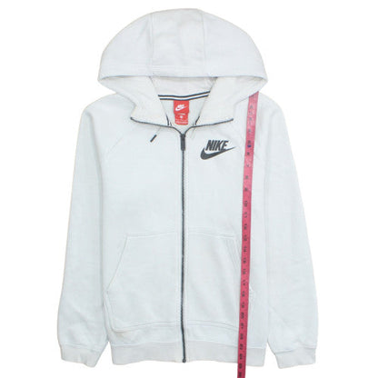 Nike Men's White Full Zip Fleece Hoodie M Regular Winter Sportswear