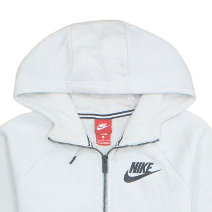 Nike Men's White Full Zip Fleece Hoodie M Regular Winter Sportswear