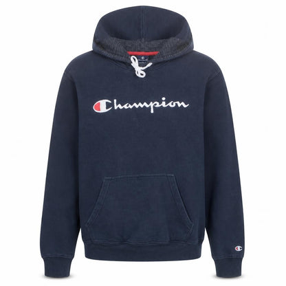 Champion Men's Blue Pullover Hoodie Medium Fleece Logo Sweatshirt