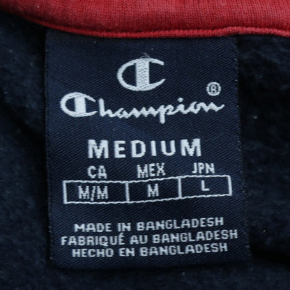 Champion Men's Blue Pullover Hoodie Medium Fleece Logo Sweatshirt