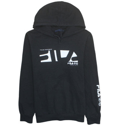 Fila Men's Black Pullover Hoodie Small Graphic Sportswear