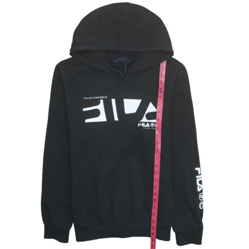 Fila Men's Black Pullover Hoodie Small Graphic Sportswear