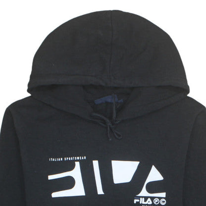 Fila Men's Black Pullover Hoodie Small Graphic Sportswear