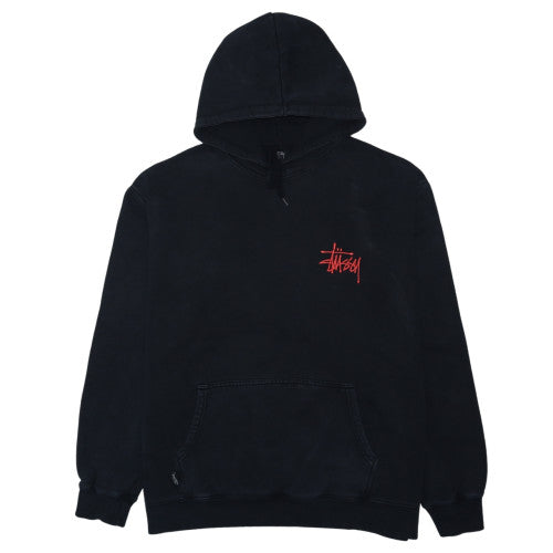 Stussy Mens Black XL Pullover Hoodie with Dragon Graphic Print